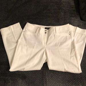 White House Black Market Slim Crop White Jeans, Size 4
